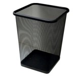 Kosz na śmieci kwadratowy 27cm siatka TRES czarny /SKKD/CZ/
