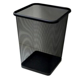 Kosz na śmieci kwadratowy 27cm siatka TRES czarny /SKKD/CZ/