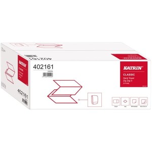 Ręcznik biały ZZ - 1 warstwowy 32g 4000szt 20 op x 200 listków 23x21 Katrin Classic PLUS Towel Natura /40216/