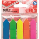 Zakładki indeksujące 12x45mm PP NEON strzałki 5x25szt. OFFICE PRODUCTS /14223737-99/
