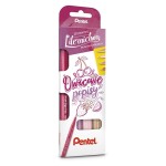 Pisaki pędzelkowe do nauki kaligrafii i liternictwa owocowe popisy PENTEL 4szt. /SES15C-ST4BEPPPL/