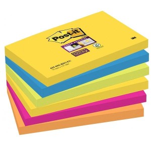 Notes samoprzylepny 76x127 mm 6x91 kartek 655-6ss-rio paleta RIO DE JANERIO 3M POST-IT Super Sticky /3M-70005251320/