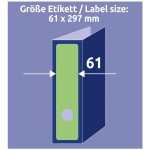 Etykiety na segregatory Avery Zweckform; A4, 20 ark./op., 61 x 297 mm, zielone /L4754-20/