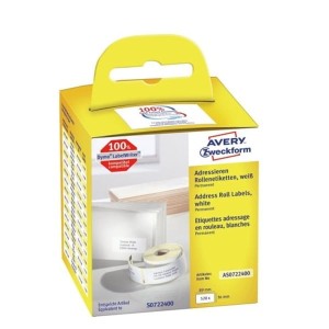 Etykiety adresowe w rolce do drukarek termicznych DymoTM; 260 etyk./rolka; 2 rolki/op.; 36 x 89 mm, trwałe, białe, Avery Zweckform /AS0722400/