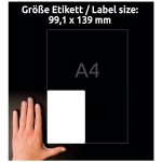 Etykiety poliesterowe 99,1x139 wodoodporne AVERY ZWECKFORM HEAVY DUTY usuwalne białe 8 arkuszy 32 etykiet /L4774REV-8/