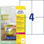 Etykiety poliesterowe 105x148 wodoodporne AVERY ZWECKFORM HEAVY DUTY usuwalne białe 20 arkuszy 80 etykiet /L4719REV-20/