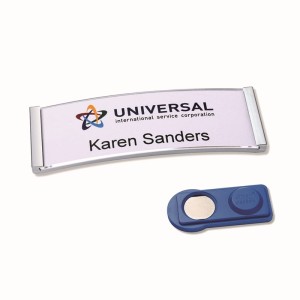 Identyfikator 68x22mm z magnesem  BADGEPOINT POLAR20 stal nierdzewna 5szt. /POL20MA66-5DR/