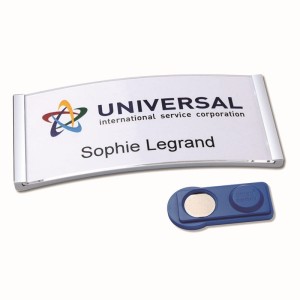 Identyfikator 80x34mm z magnesem  BADGEPOINT POLAR35 metaliczny 20szt. /POL35MA66-20DR/