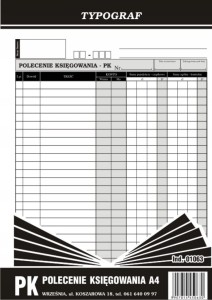 DRUK SAMOKOPIUJĄCY POLECENIE KSIĘGOWANIA A4 80 KARTEK TYPOGRAF