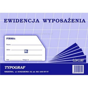 Druk "Ewidencja Wyposażenia" A5 48015 TYPOGRAF
