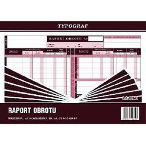 Druk offsetowy raport obrotu A4 80 kartek 2049 TYPOGRAF /02049/