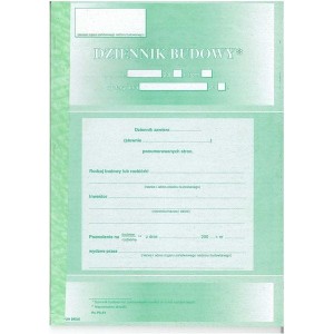 Druk "Dziennik Budowy" A4/60 2017 TYPOGRAF /02017/