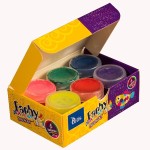 Farby plakatowe brokatowe 6 kolorów z brokatem 20ml TETIS  /KF003-A/