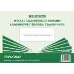Druk offsetowy rejestr mycia i dezynfekcji komory ładunkowej środka transportu A5 TYPOGRAF / 02129/