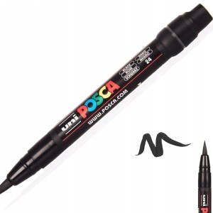 Marker z farbą plakatową pędzelek UNI POSCA PCF-350 czarny NR 24 1szt. /UNPCF350/5CA/ /138491/