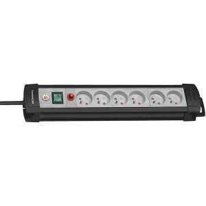 Listwa zaslająca Brennenstuhl Premium 3m, 6 gniazd, czarno/szara