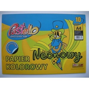 Papier samoprzylepny neonowy A4 10 kolorów /PAS-3320/