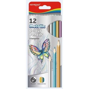 Kredki ołówkowe 12 kolorów metaliczne KEYROAD /KR971756/