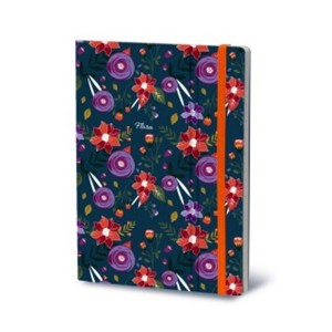 Notatnik z gumką 13x21cm/192 linia 80g STIFFLEX CHRYSANTHEMUM /SXN-157L /