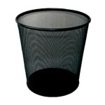 Kosz na śmieci okrągły mały 26,5cm siatka TRES czarny /SKOM265/CZ/