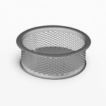 Pojemnik na spinacze metalowy mały siatka 9x3,5cm TRES srebrny /SKNSSR/