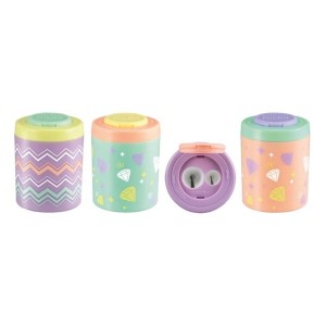 Temperówka podwójna z pojemnikiem MILAN PASTEL mix kolorów 1szt. /20161912SUG/