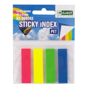 ZAKŁADKI INDEKSUJĄCE NEON 12x43mm PP 4x35szt/140szt.