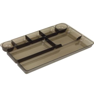 Przybornik na biurko płaski plastikowy YELLOW ONE dymny YL-t08 /120-1852/