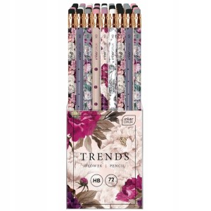 OŁÓWEK DREWNIANY Z GUMKĄ HB INTERDRUK TRENDS MIX