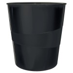 Kosz na śmieci 15L LEITZ WOW metaliczny czarny /52781095/