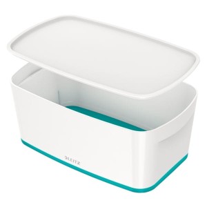 Pojemnik mały LEITZ MYBOX z pokrywką biało-turkusowy /52291051/