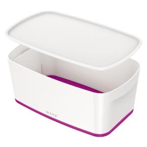 Pojemnik mały LEITZ MYBOX z pokrywką biało-fioletowy /52291062/