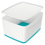 Pojemnik duży LEITZ MYBOX z pokrywką biało- turkusowy /52161051/