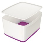 Pojemnik duży LEITZ MYBOX z pokrywką biało-fioletowy /52161062/