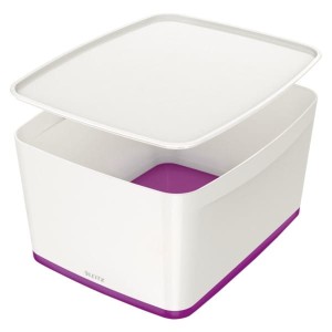 Pojemnik duży LEITZ MYBOX z pokrywką biało-fioletowy /52161062/