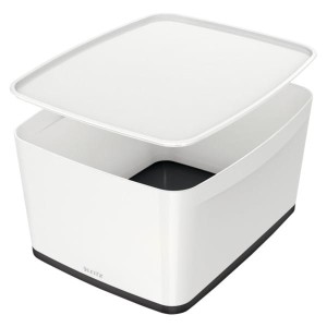 Pojemnik duży LEITZ MYBOX z pokrywką biało-czarny /52161095/
