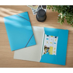 Teczka kartonowa z gumką narożną A4 LEITZ COSY SOFT TOUCH niebieska morska /30020061/