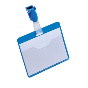 Identyfikator z klipem 60x90mm niebieski 25 sztuk 8106 06