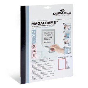Ramka magnetyczna samoprzylepna DURAFRAME A4 z uchylną przednią stroną op. 1 szt czerwona /489903/