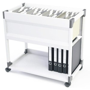 Wózek na teczki zawieszkowe SYSTEM FILE TROLLEY S na 90 teczek A4 szary 378410