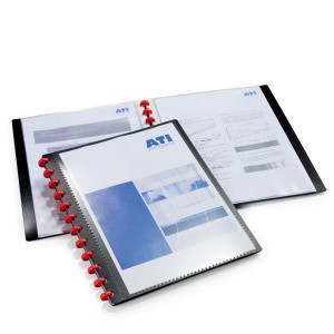 Album ofertowy, teczka DURALOOK Easy Plus  20 kieszeni przezroczysta przednia strona czarny PP 2427 01