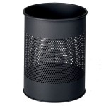 Kosz na śmieci okrągły metalowy 15l perforacja 165mm antracytowy 3310 58