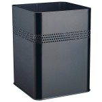 Kosz na śmieci kwadratowy metalowy 18,5l z perforacją 30mm czarny 332001