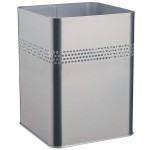Kosz na śmieci kwadratowy metalowy 18,5l perforacja 30mm srebrny 332023