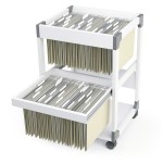 Wózek na teczki zawieszkowe SYSTEM FILE TROLLEY MULTI DUO na 80 teczek szary /379110/