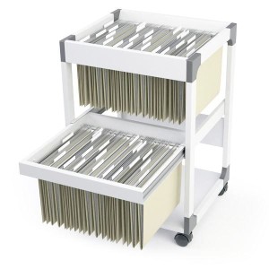 Wózek na teczki zawieszkowe SYSTEM FILE TROLLEY MULTI DUO na 80 teczek szary /379110/