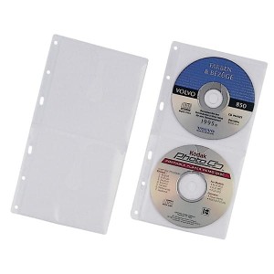 Koszulki na 2 płyty CD z wyściółką ochronną do segregatorów A4 zapas 5 sztuk /520319/