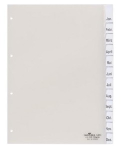 Przekładki pionowe A4 zgrzane wymienne indeksy 1-12 12 części przezroczyste 681019