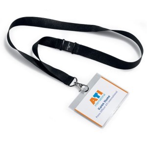 Identyfikator konferencyjny na czarnej smyczy szer.20mm 60x90mm 10 sztuk 8600 01