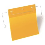 Kieszeń magazynowa z uchwytami z drutu A5 pozioma DURABLE żółta 50szt. 1752 04